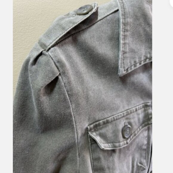 Liquid X Women's Military Army Green Cargo Pockets Jean Jacket Size Medium - Picture 8 of 12